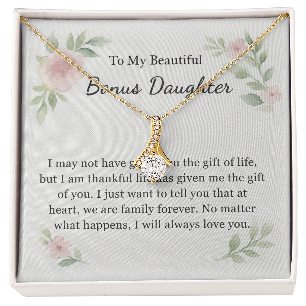 To My Beautiful Bonus Daughter Necklace