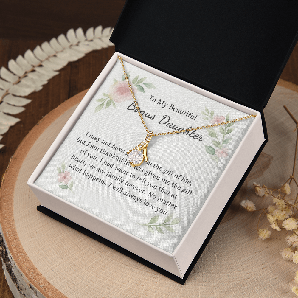 To My Beautiful Bonus Daughter Necklace