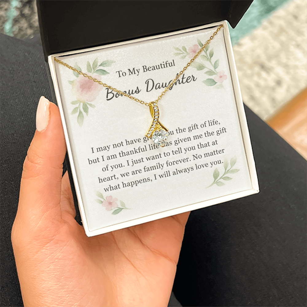 To My Beautiful Bonus Daughter Necklace