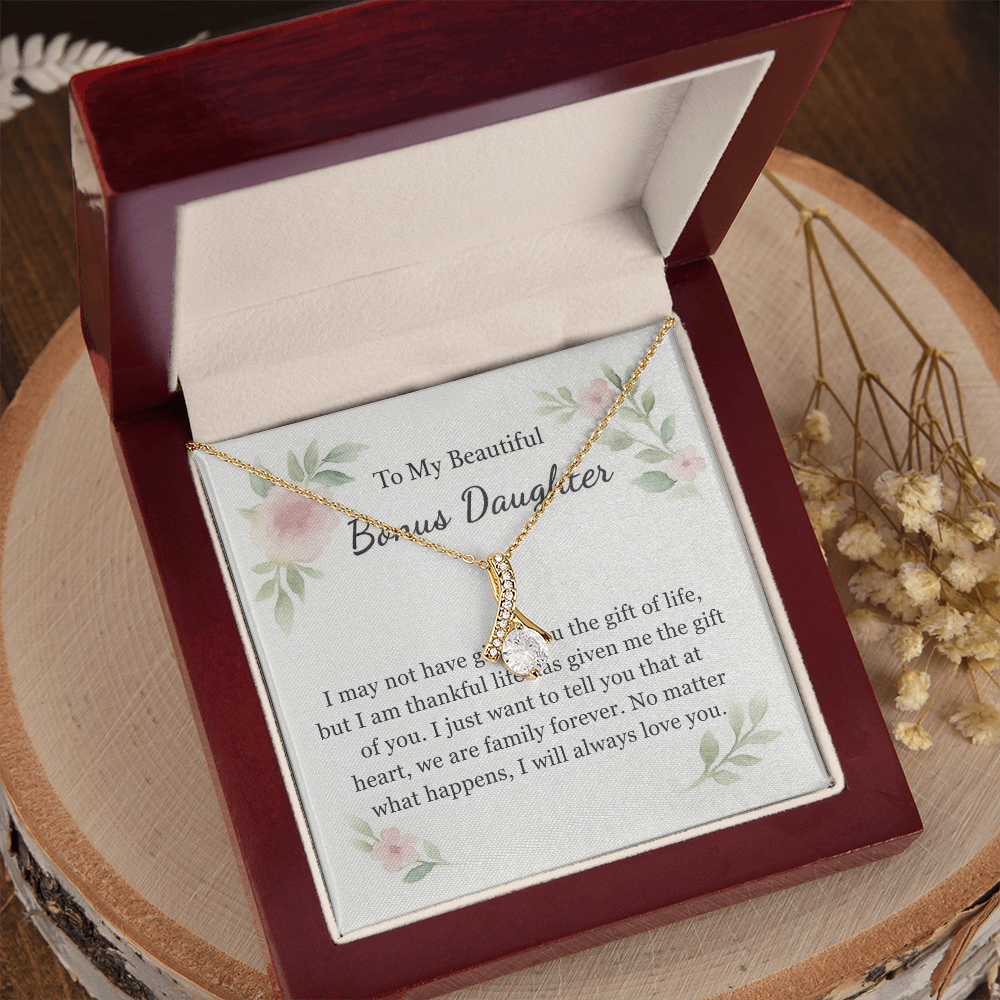 To My Beautiful Bonus Daughter Necklace
