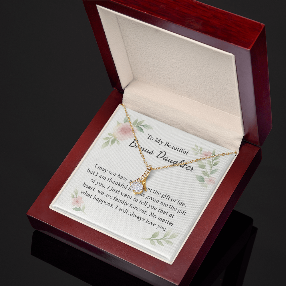To My Beautiful Bonus Daughter Necklace