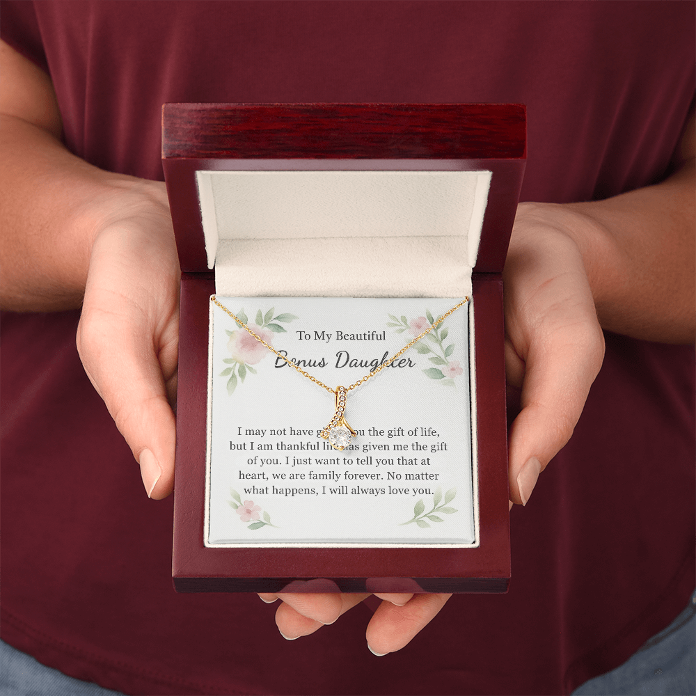 To My Beautiful Bonus Daughter Necklace