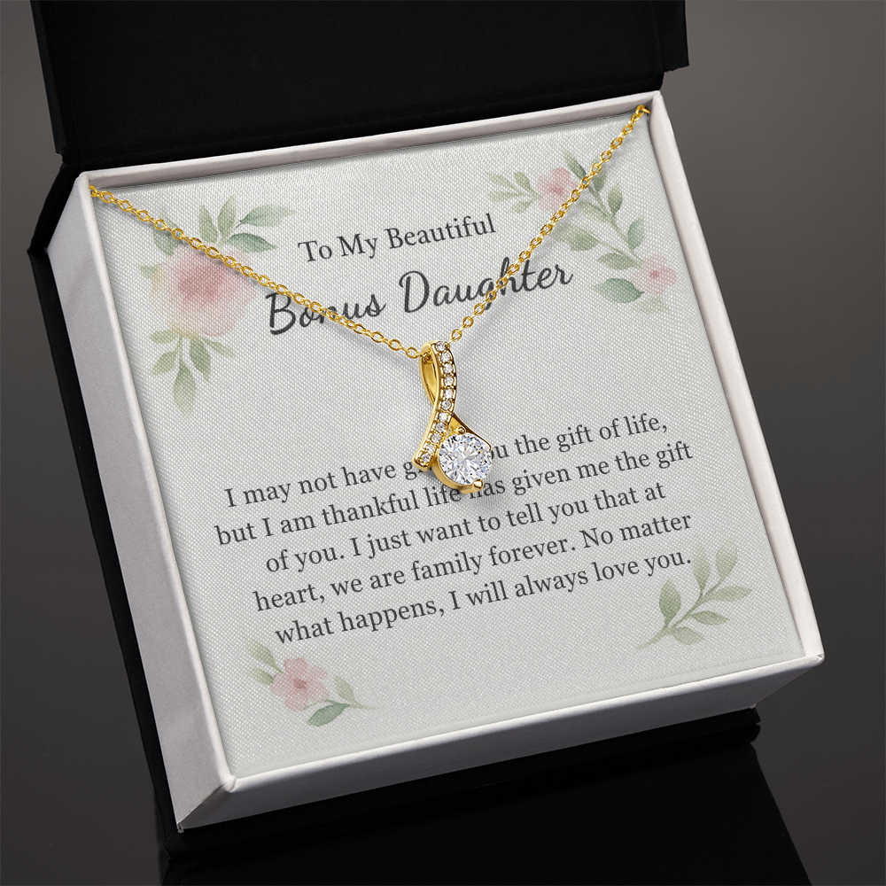 To My Beautiful Bonus Daughter Necklace