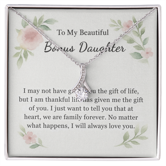 To My Beautiful Bonus Daughter Necklace
