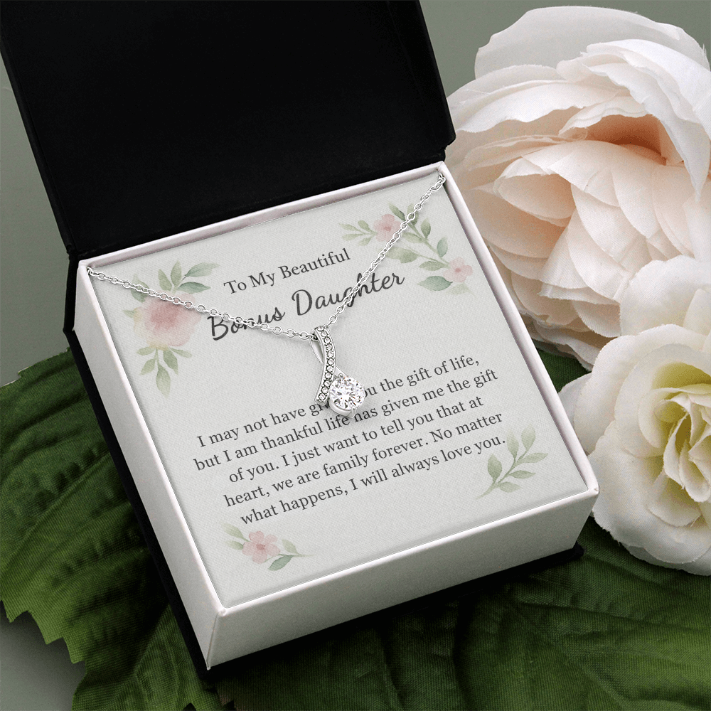 To My Beautiful Bonus Daughter Necklace
