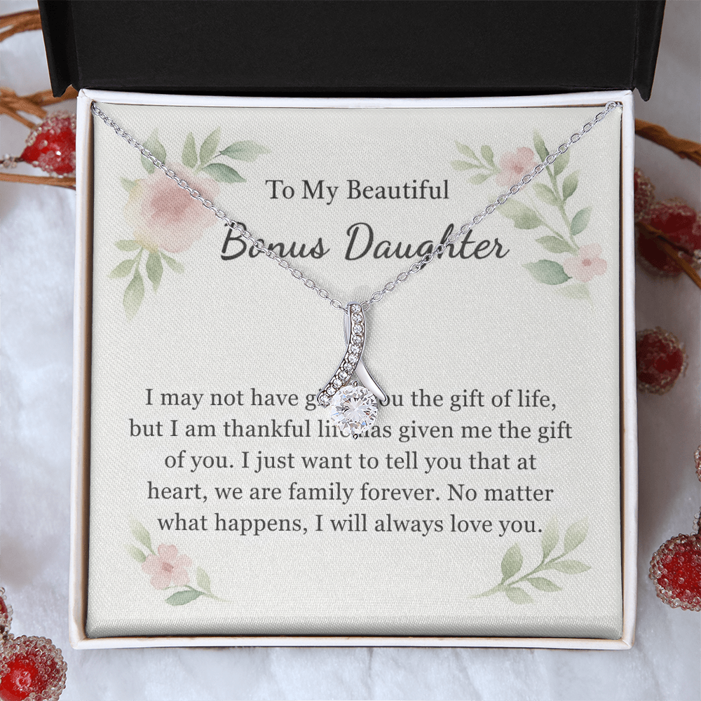 To My Beautiful Bonus Daughter Necklace