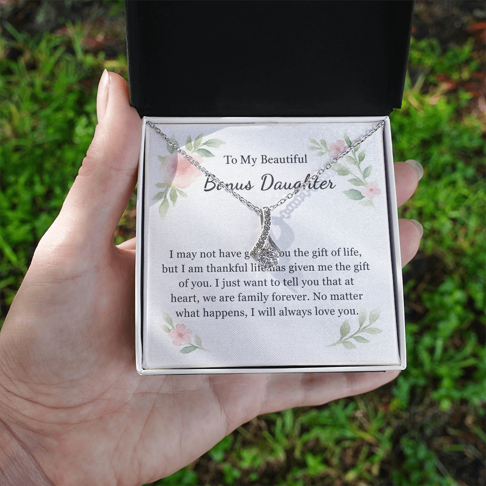 To My Beautiful Bonus Daughter Necklace