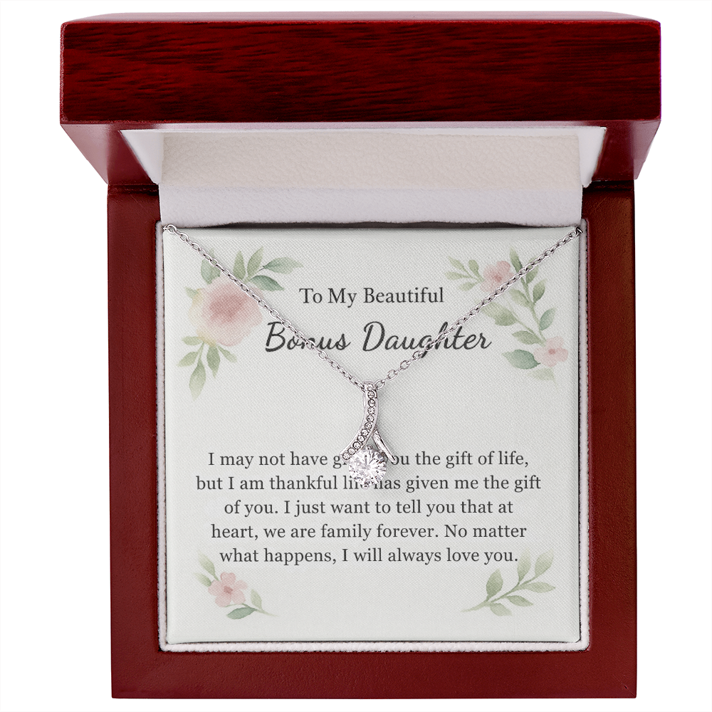 To My Beautiful Bonus Daughter Necklace