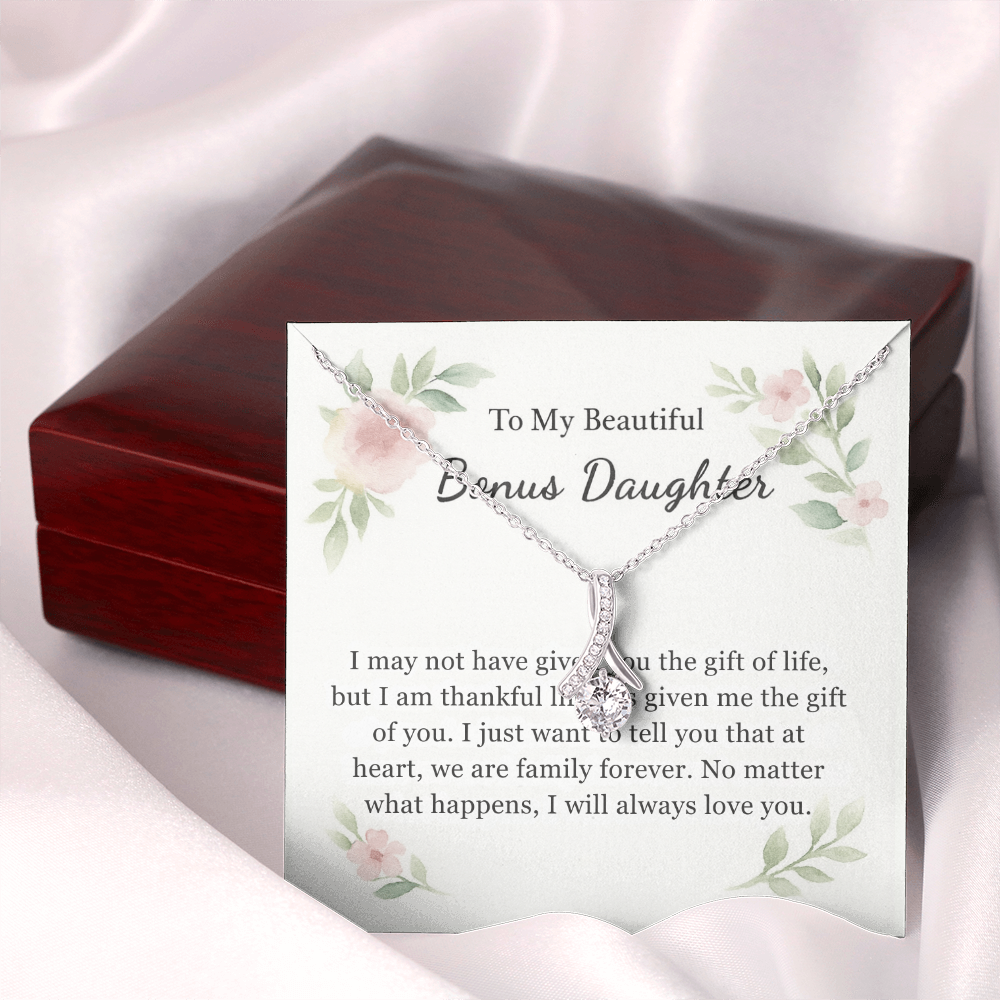 To My Beautiful Bonus Daughter Necklace
