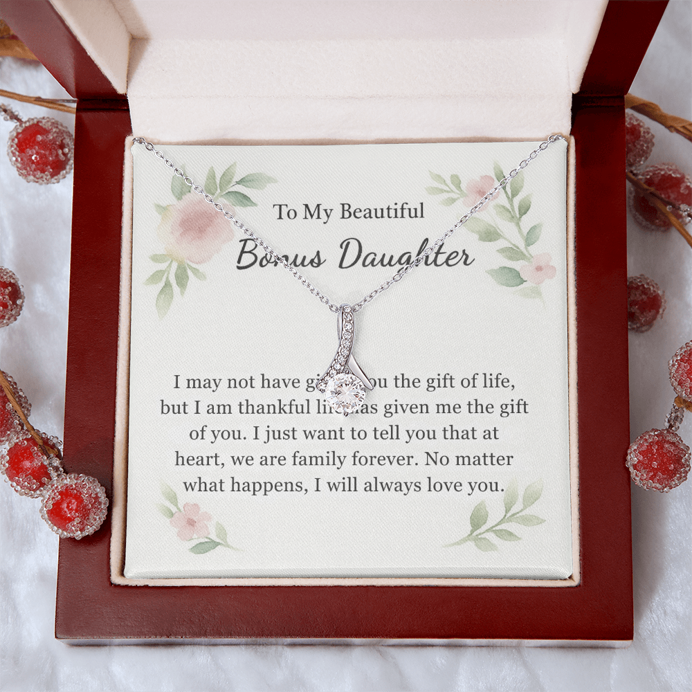 To My Beautiful Bonus Daughter Necklace